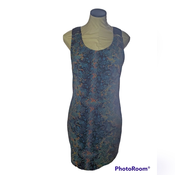 Free People Tapestry Digital Damsel Mini Dress Neon Glow Size L - Picture 3 of 9